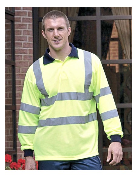 YOK-HVJ310-Hi-Vis Long Sleeve Polo 2